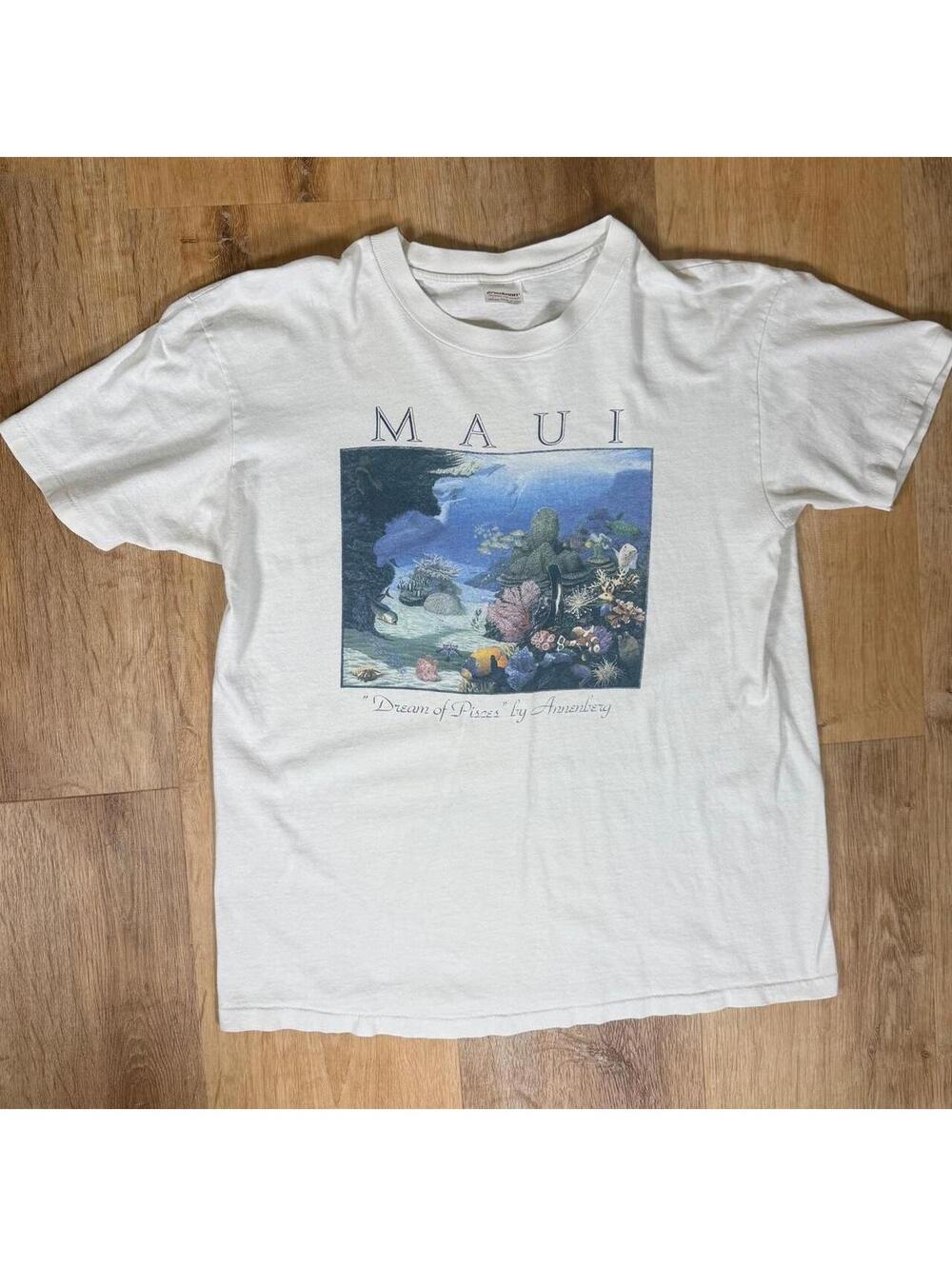 Vintage 90s Maui Hawaii Underwater Graphic T-Shirt – Size L